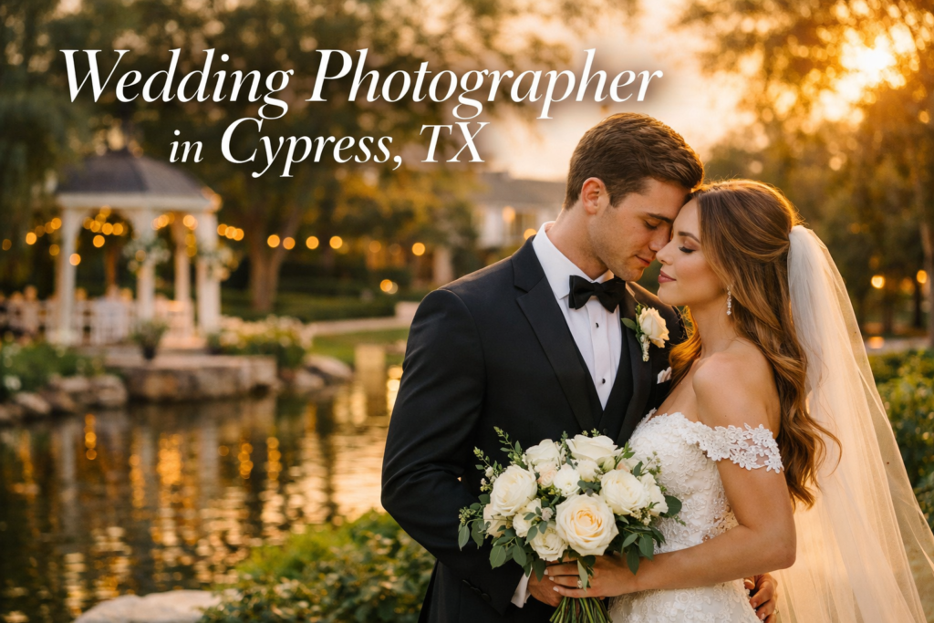 wedding photographer in Cypress, tx